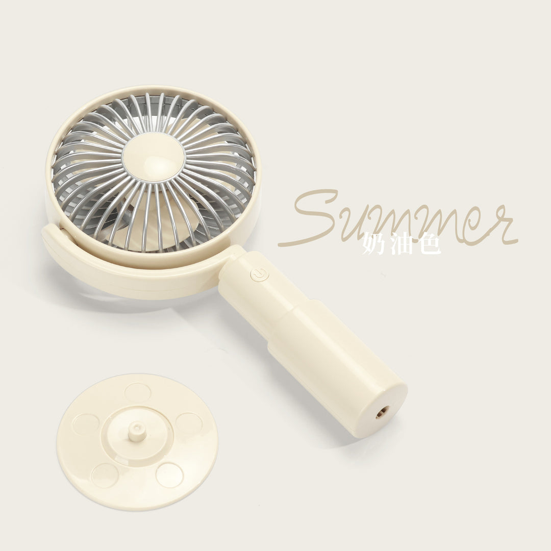 Ladies Portable Hand Fan with Ergonomic Grip and Rotatable Head Kalsten