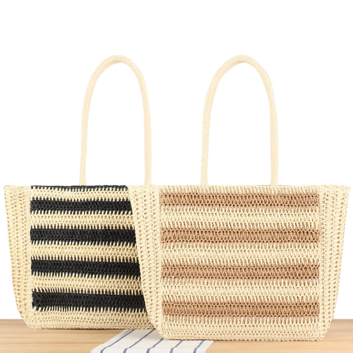 Spacious Beach Shoulder Bag Made of Hand-Woven Material Kalsten