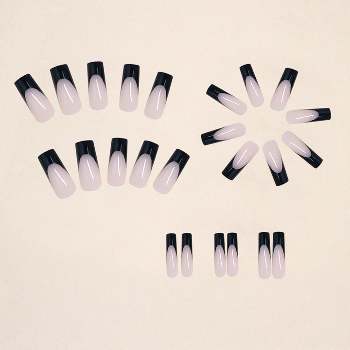 Glamorous artificial nails with modern tips and transparent accents Kalsten