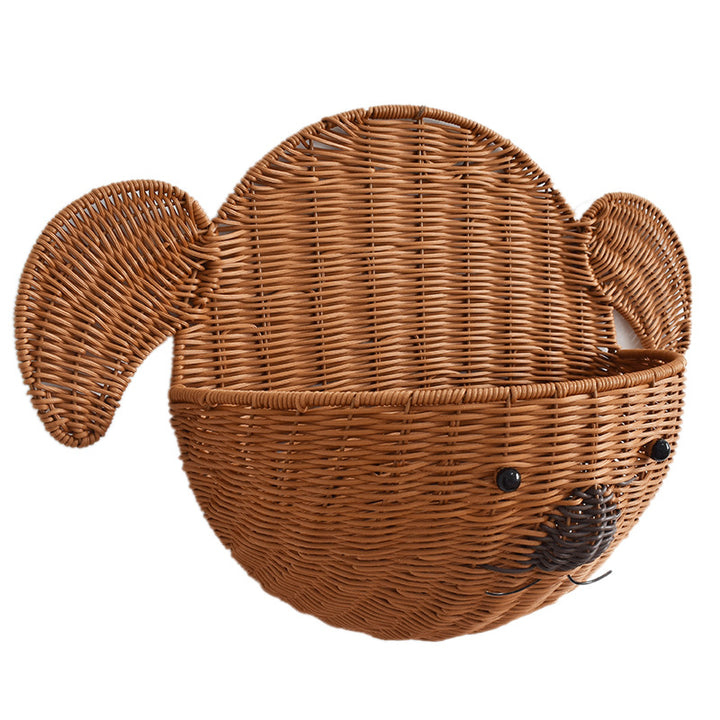 Decorative Dog-Shaped Woven Storage Basket Kalsten