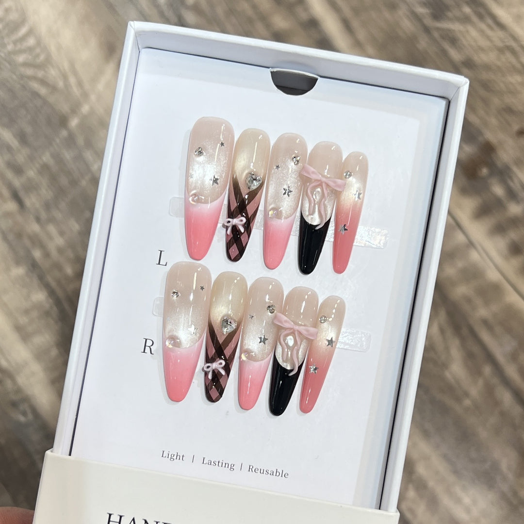 Premium Decorative Stiletto Press-On Nail Set Kalsten