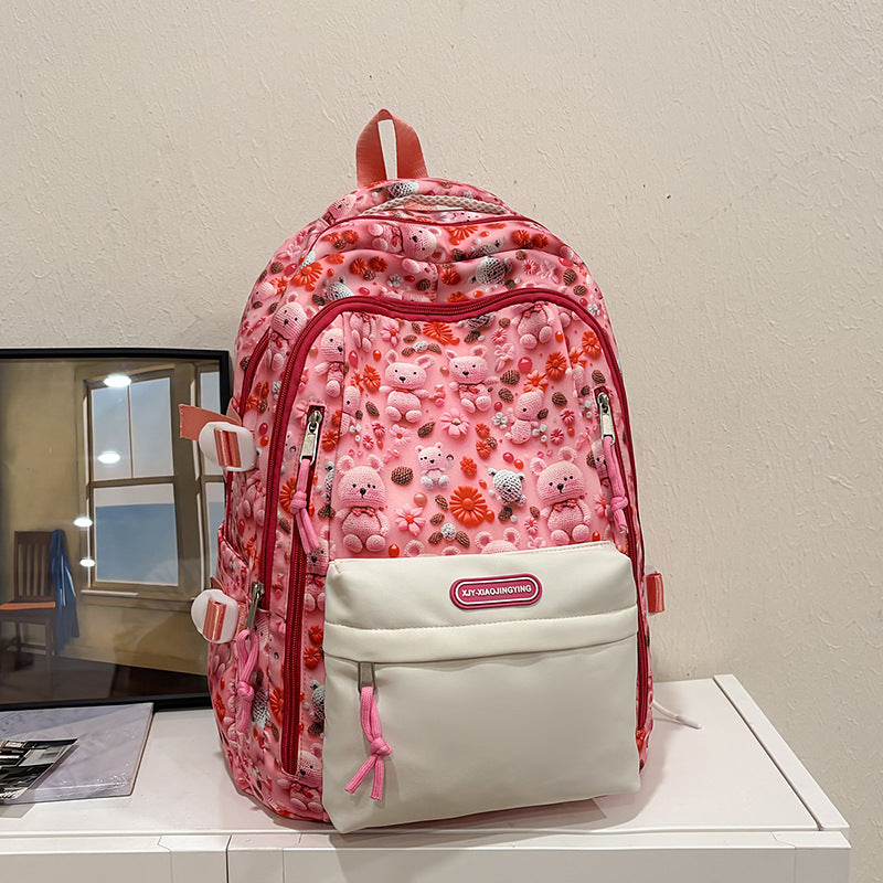 Playful Teddy Bear Patterned Backpack