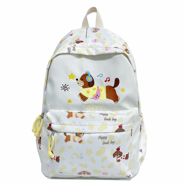 Backpack with Cheerful Dog Design and Multifunctional Compartment Layout Kalsten