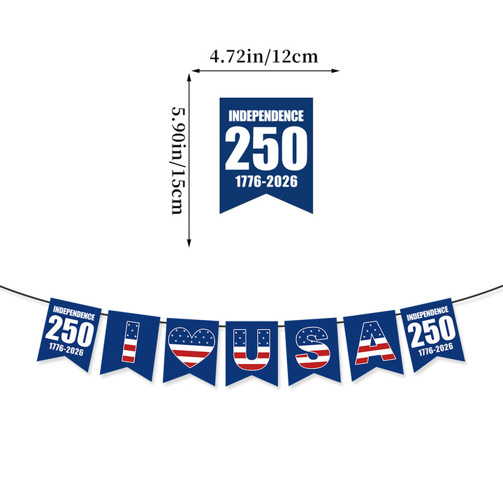 Unisex nan pennant string made of durable polyester with star and stripe motif for party decoration Kalsten