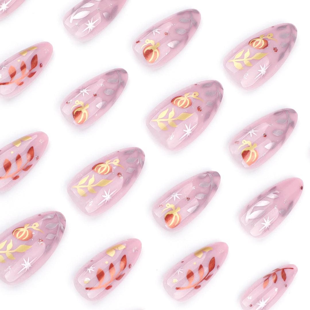 Artistic acrylic nails with elegant floral design Kalsten