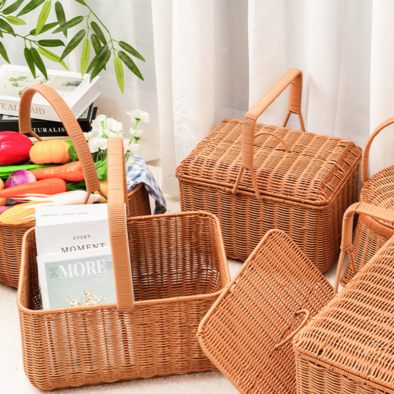 Stylish Woven Storage Basket with Lid Kalsten