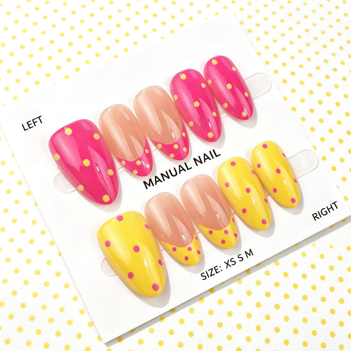 Decorative Press-On Nail Art Set with Manual Designs