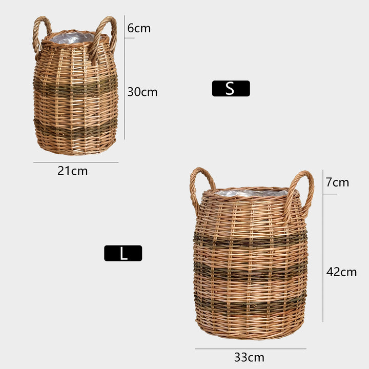 Handcrafted storage basket with natural fiber Kalsten