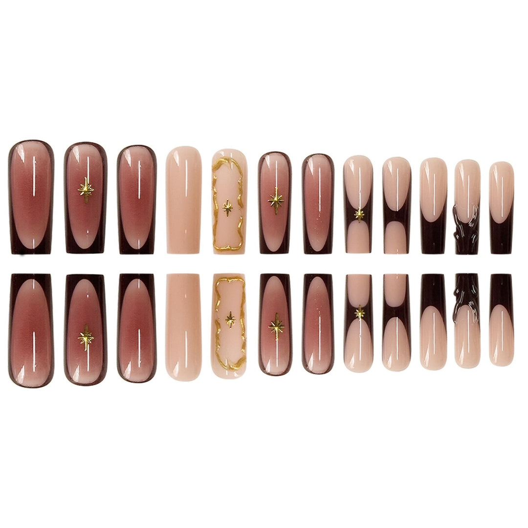 Artistic Sculpted Press-On Nails with Gold Accents Kalsten