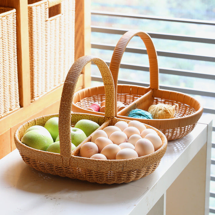 Woven Picnic Basket with Divider Kalsten