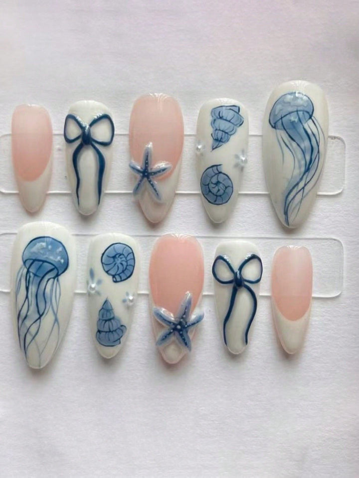 Artistic Jellyfish-Themed Press-On Nails Kalsten