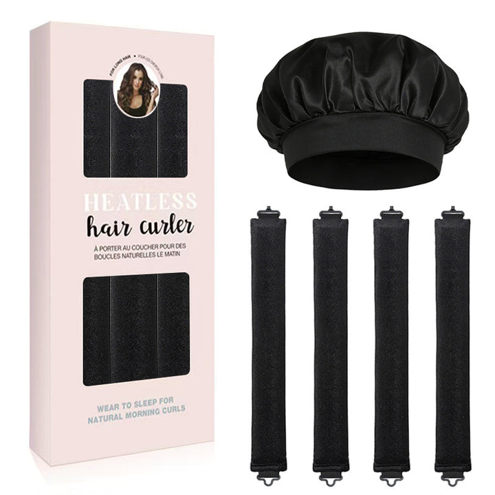 Satin Sleep Cap and Hair Rollers