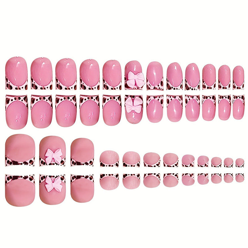 Artistic Press-On Nail Set with Bow Accents Kalsten