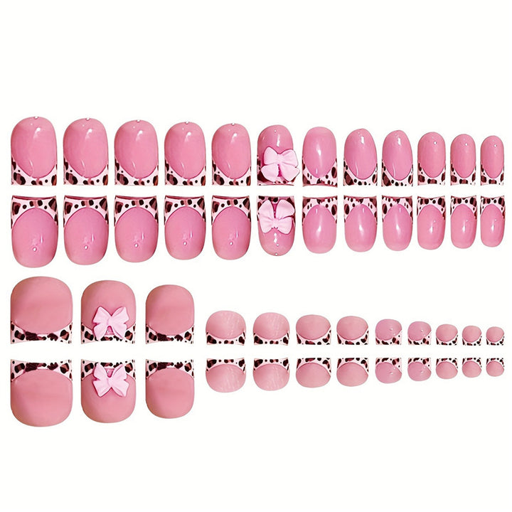 Artistic Press-On Nail Set with Bow Accents Kalsten
