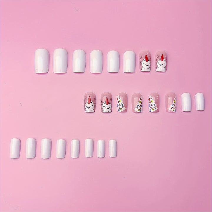 Artificial nails with Playful Festive Snowman Design Kalsten
