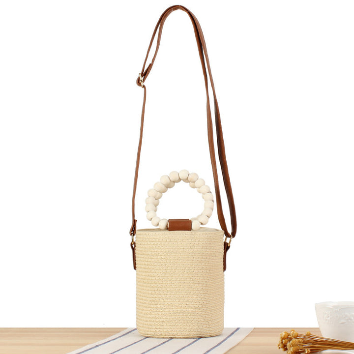 Handbag Made of High-Quality Woven Natural Material with Innovative Closure Kalsten