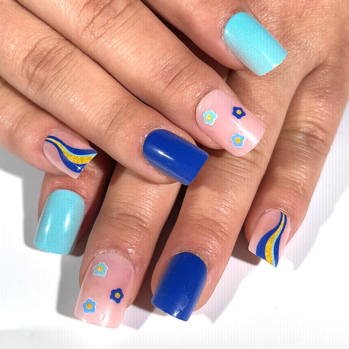Artistic Floral Acrylic Press-On Nails Kalsten