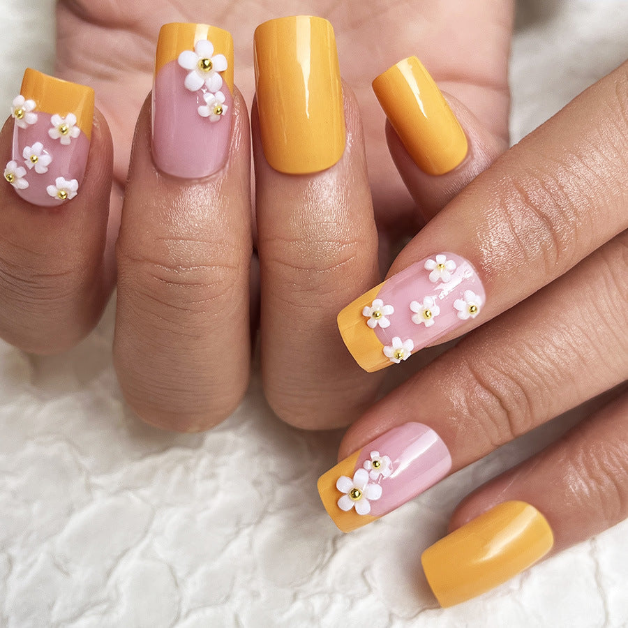 Floral Acrylic Nail Tips Kalsten