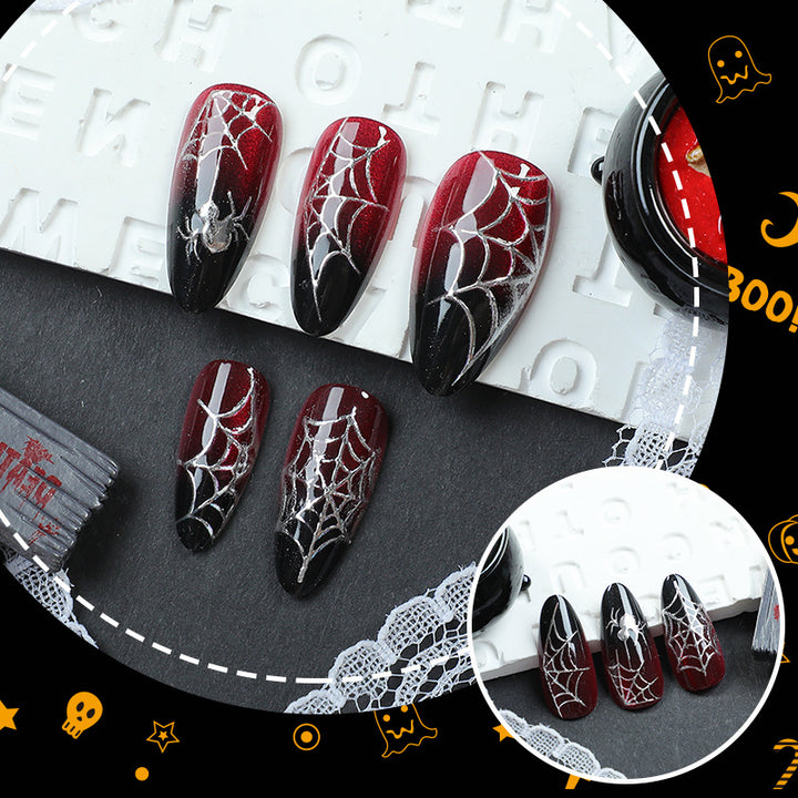 Gothic Spider-Themed Press-On Nail Set