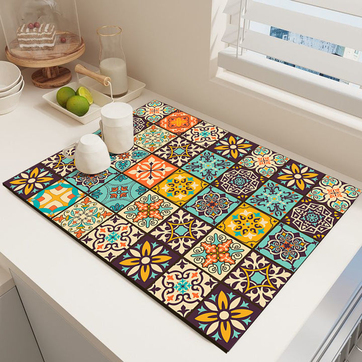 Elegant Mosaic Pattern Kitchen Mat Kalsten