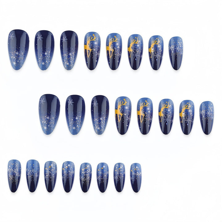 Artificial Nails in Elegant Winter Design with Sparkling Accents Kalsten