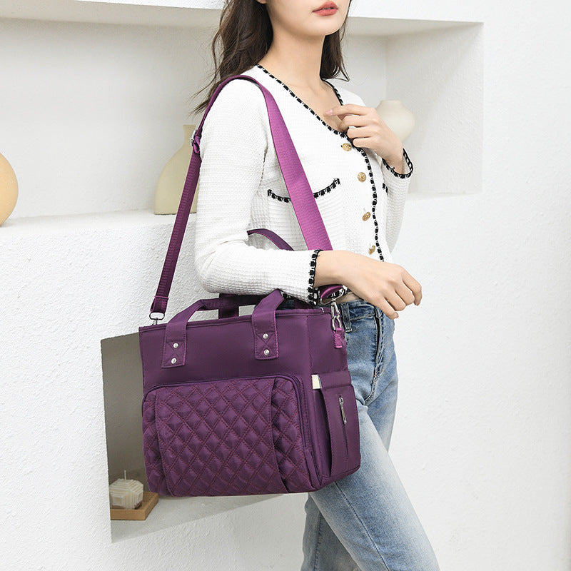 Quilted Multi-Compartment Tote Bag Kalsten
