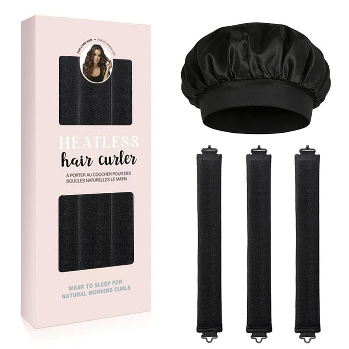 Satin Sleep Cap and Hair Rollers