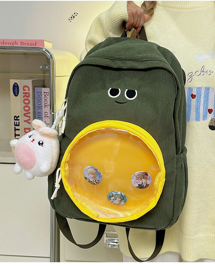 Backpack with Transparent Viewing Window and Animal Pendant Kalsten