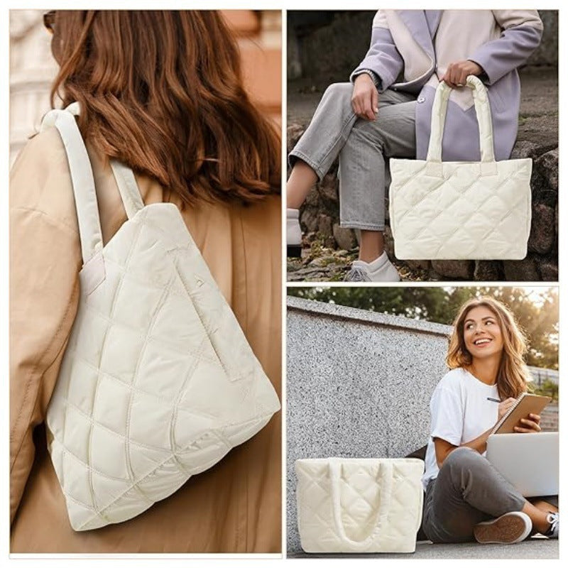 Insulated Quilted Tote Handbag