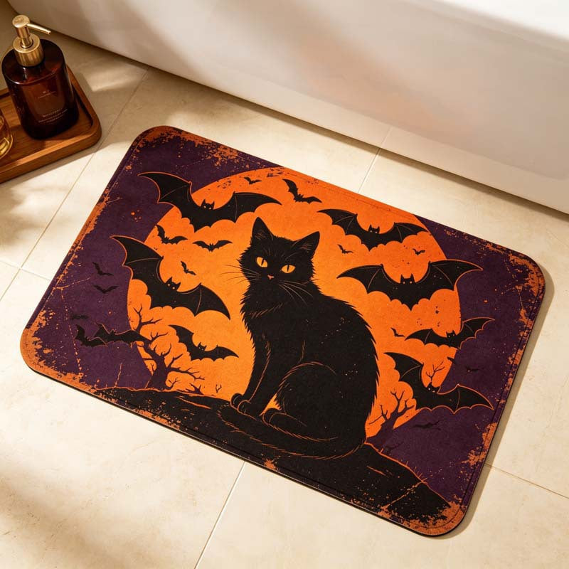 Whimsical Vampire-Themed Bath Mat