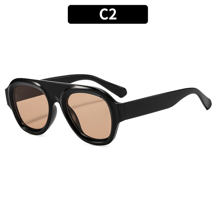 Retro-Inspired Chunky Frame Sunglasses