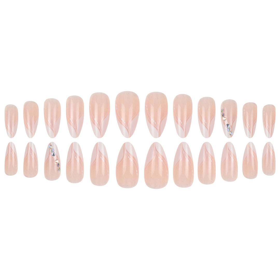 Elegant Stiletto Press-On Nails with Rhinestone Accents Kalsten