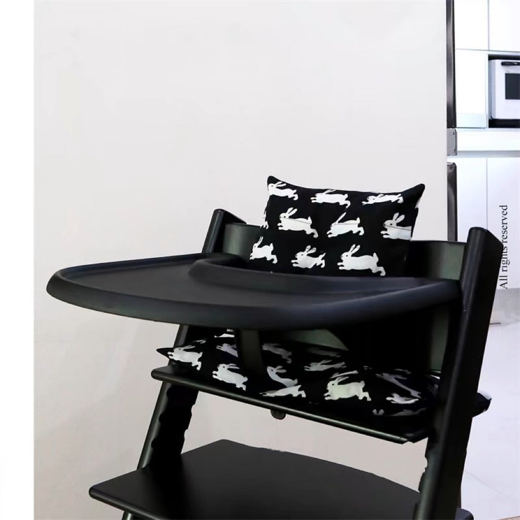 Padded High Chair Seat Cushion with Removable Cover and Safety Strap Openings