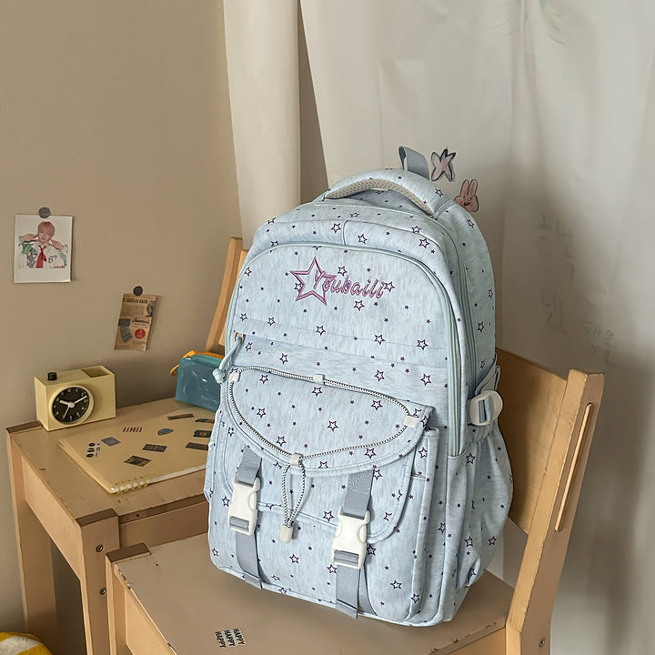 Star-Embellished Casual School Backpack Kalsten