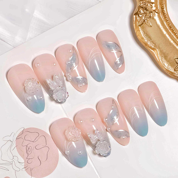 Premium 3D Floral Design Press-On Nails Kalsten
