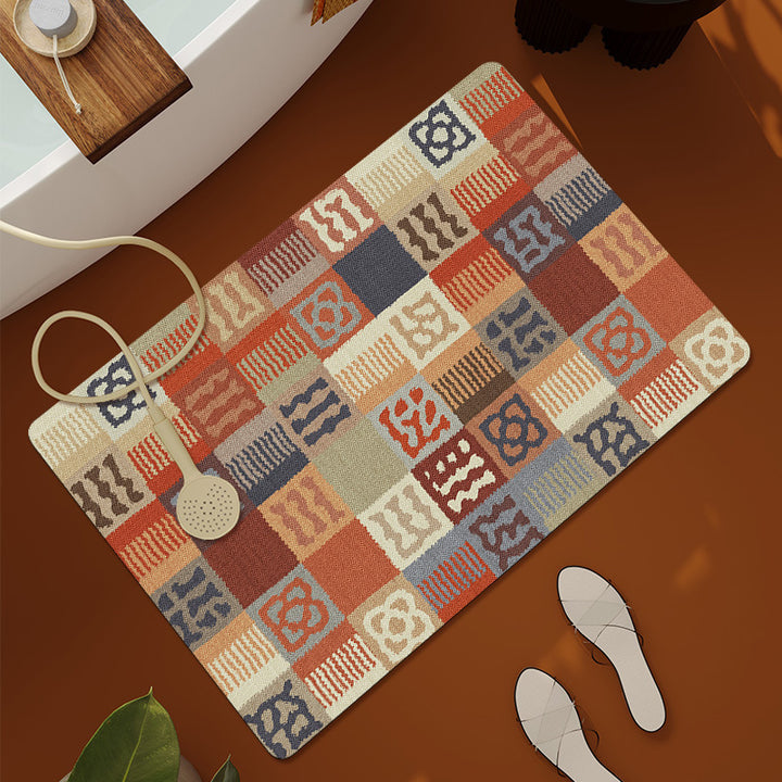 Geometric Patterned Bathroom Mat Kalsten