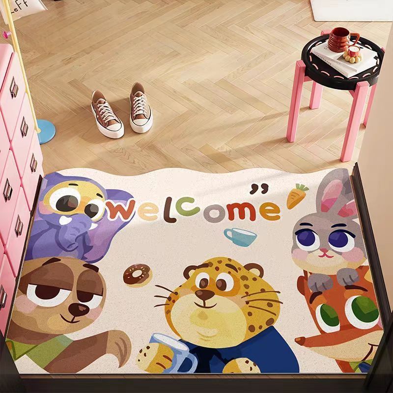 Whimsical Animal-Themed Welcome Mat