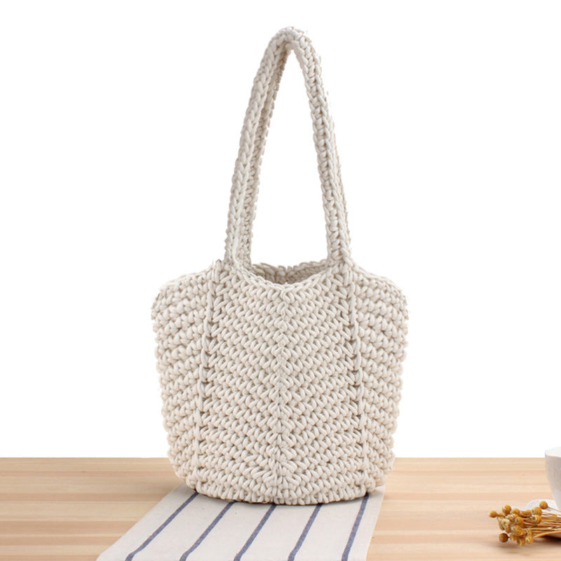 Handbag Made of Handcrafted Macrame with Textured Design Kalsten