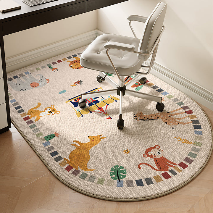 Cute Animal-Themed Plush Area Rug for Home Decor