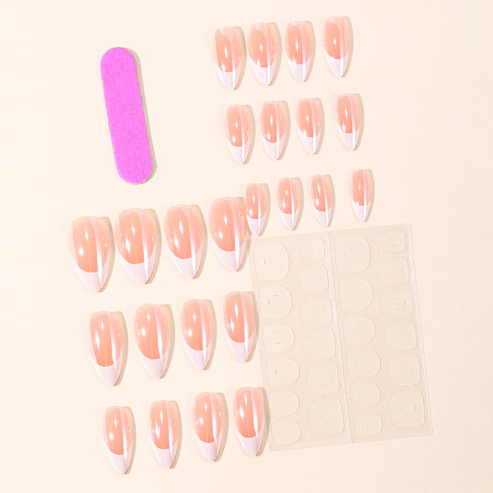 Elegant French Tip Acrylic Nail Extensions Kalsten