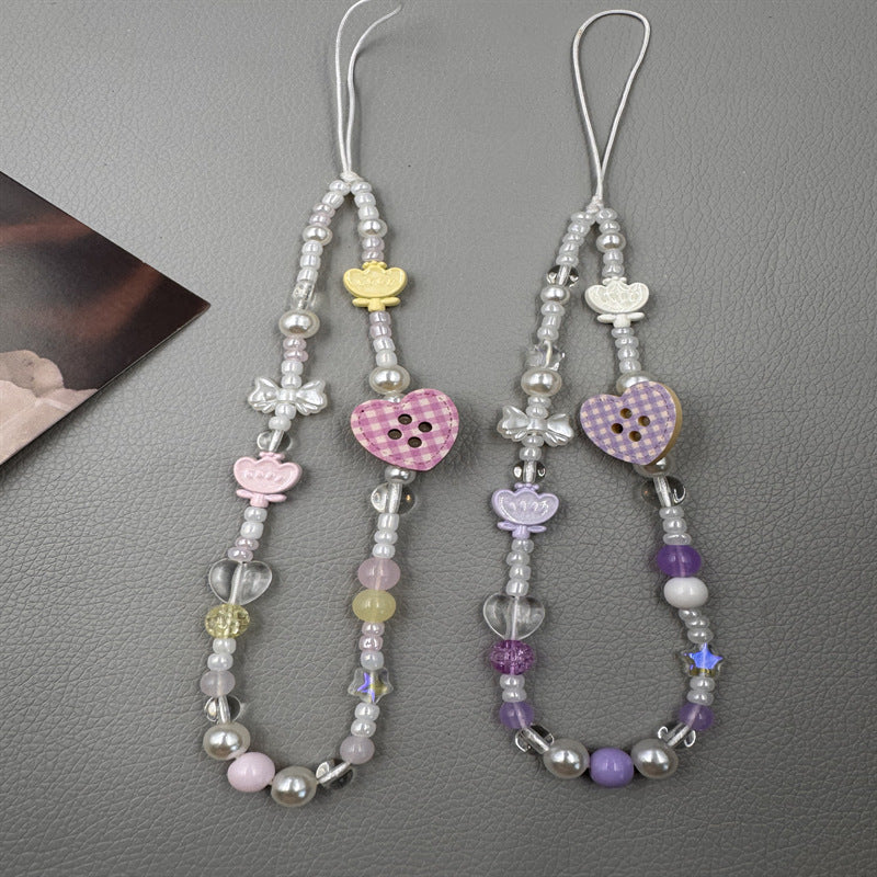 Decorative Beaded Charm Phone Lanyard Kalsten 1790135299