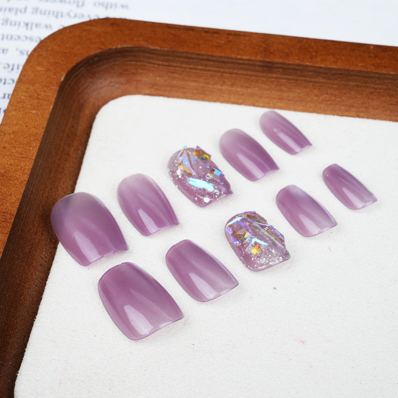 Premium Press-On Nail Set with Glossy and Glitter Accents Kalsten