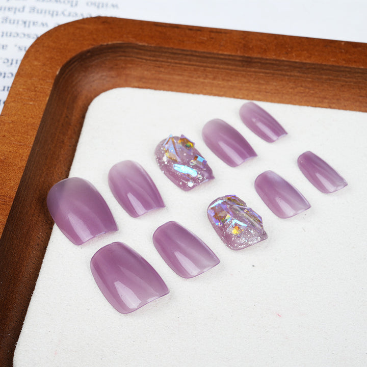 Premium Press-On Nail Set with Glossy and Glitter Accents Kalsten