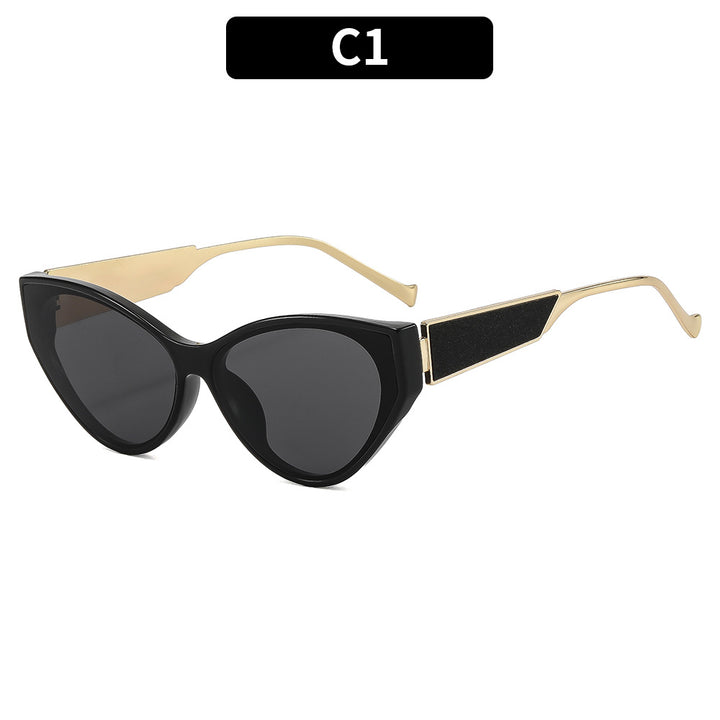 Cat-Eye Sunglasses with Elegant Metal Accents
