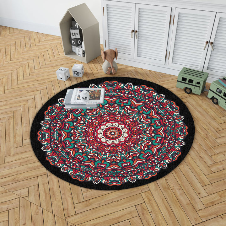 Mandala Print Round Area Rug Kalsten