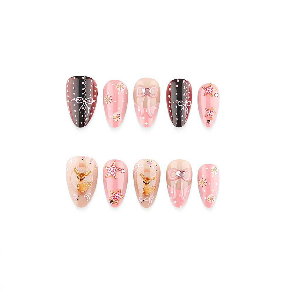 Artificial Nails in Playful Deer Design Kalsten
