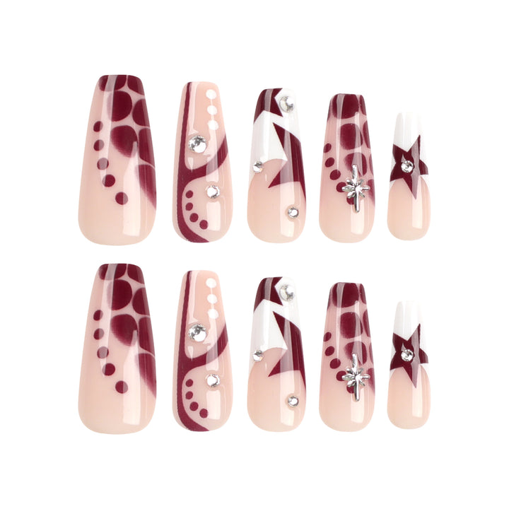 Artful Nail Extensions with Glitter and Star Motifs Kalsten