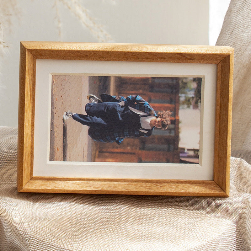 Rustic Wooden Photo Frame for Tabletop Display