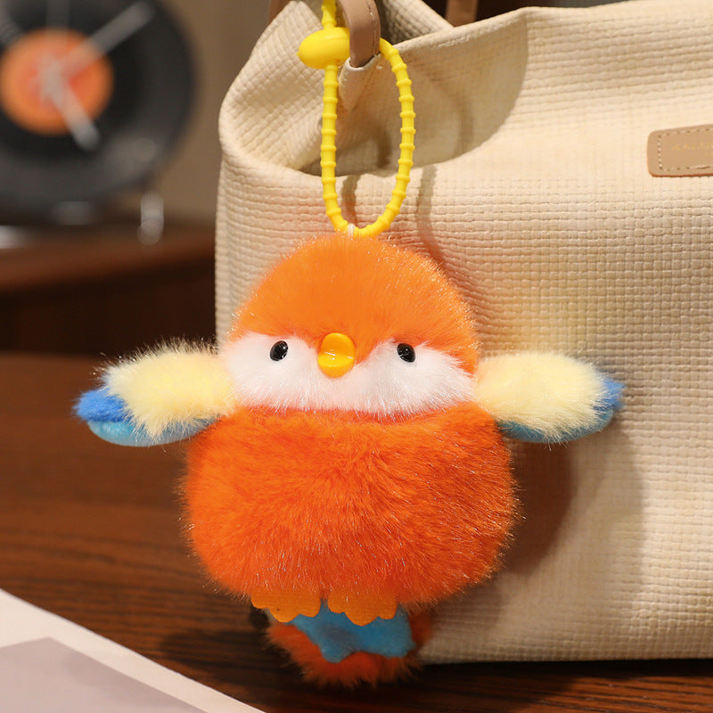 Fluffy Plush Chick Bag Charm Keychain with Flexible Loop Strap Kalsten