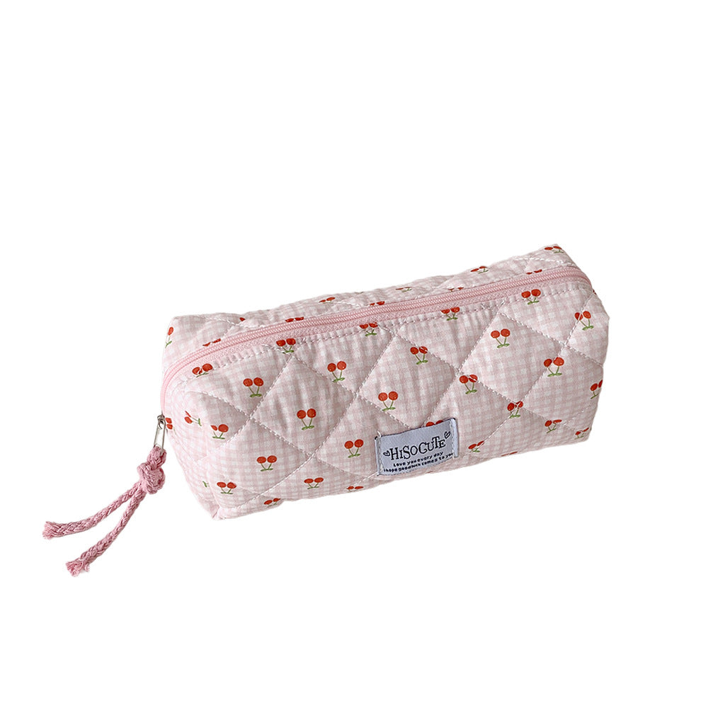 Quilted Cherry Print Pencil Case Kalsten